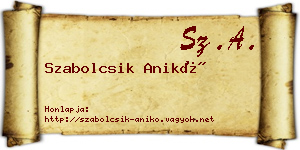Szabolcsik Anikó névjegykártya